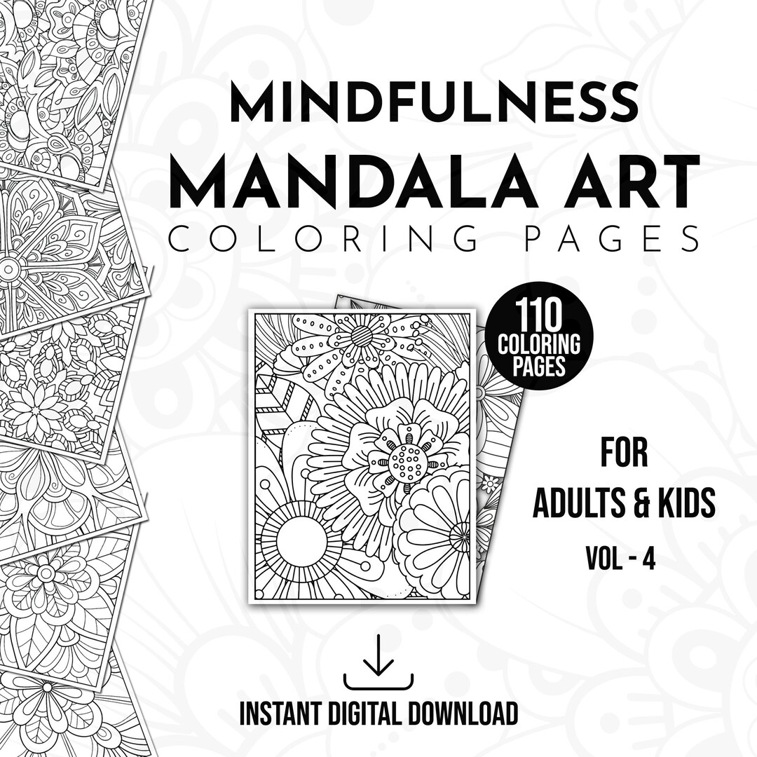 Mindfulness pattern coloring pages v adults kids coloring book floral pattern coloring sheets instant download printable pdf file