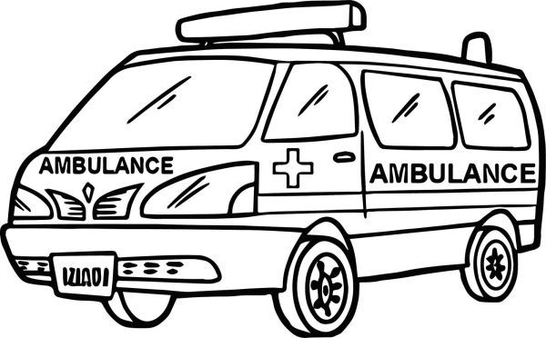 Free ambulance coloring pages printable pdf