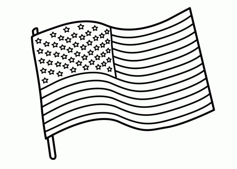 American flag printable coloring page