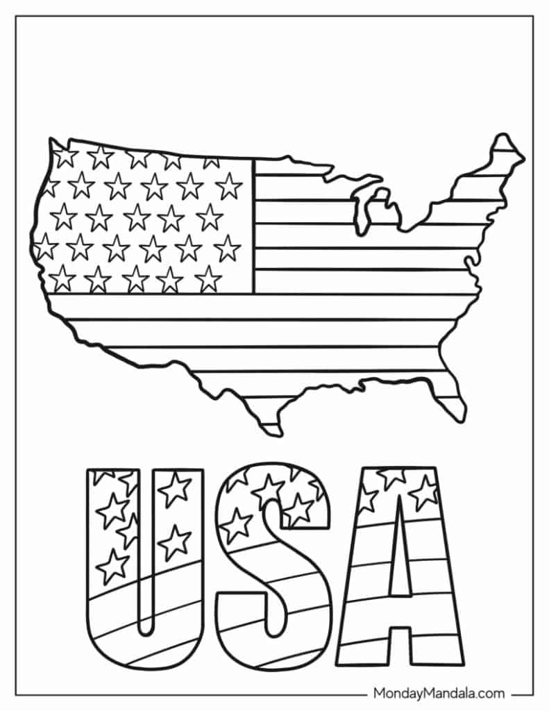 American flag coloring pages free pdf printables