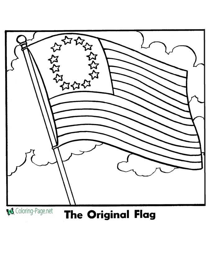 American flag coloring pages