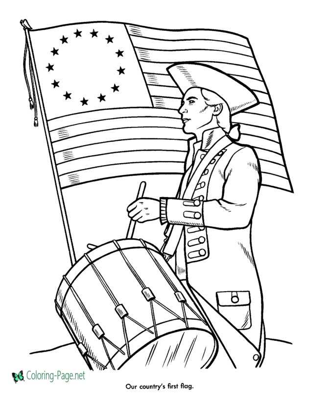 Coloring pages of american symbols