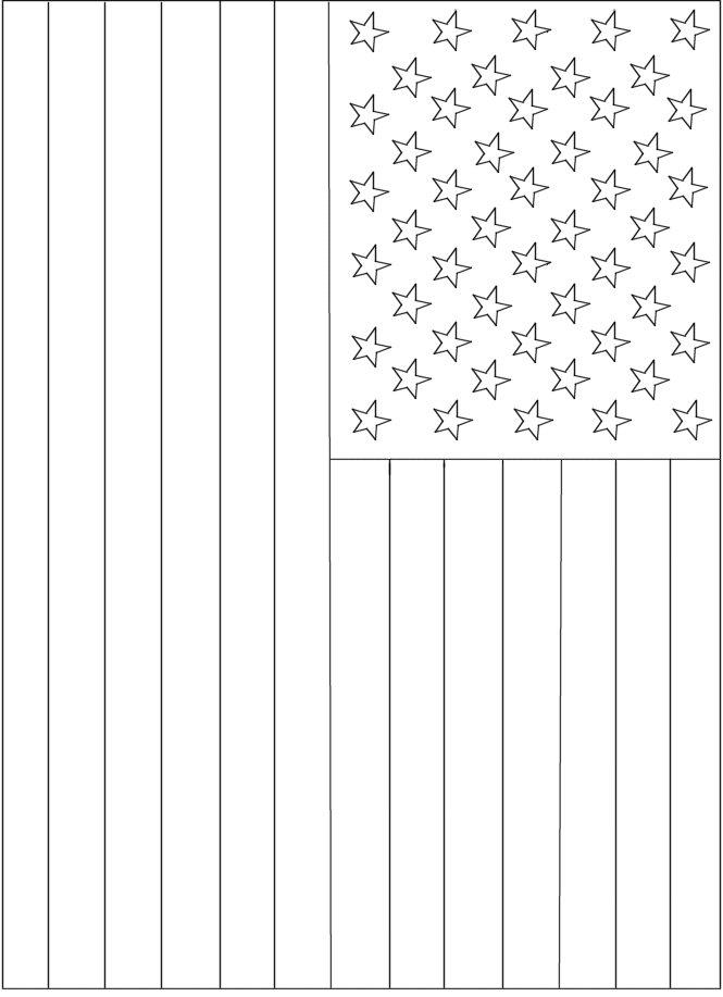 Printable american flag to print and color