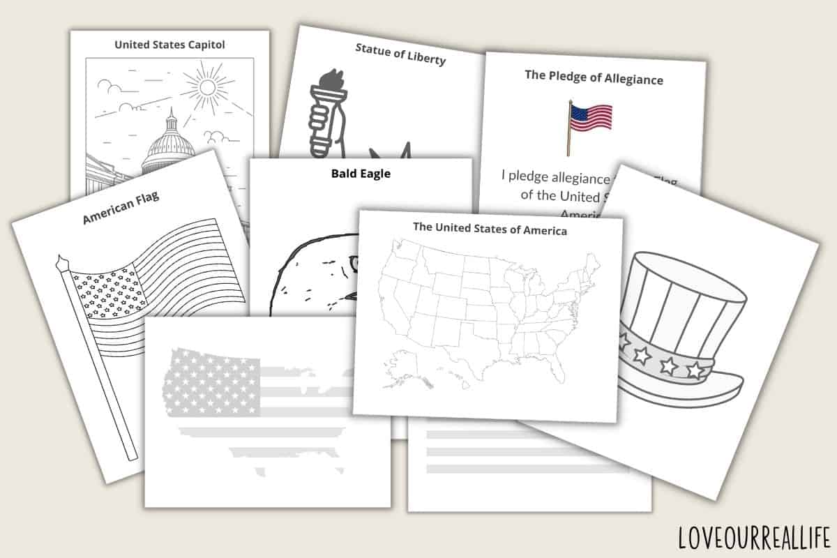 Free american flag usa coloring pages