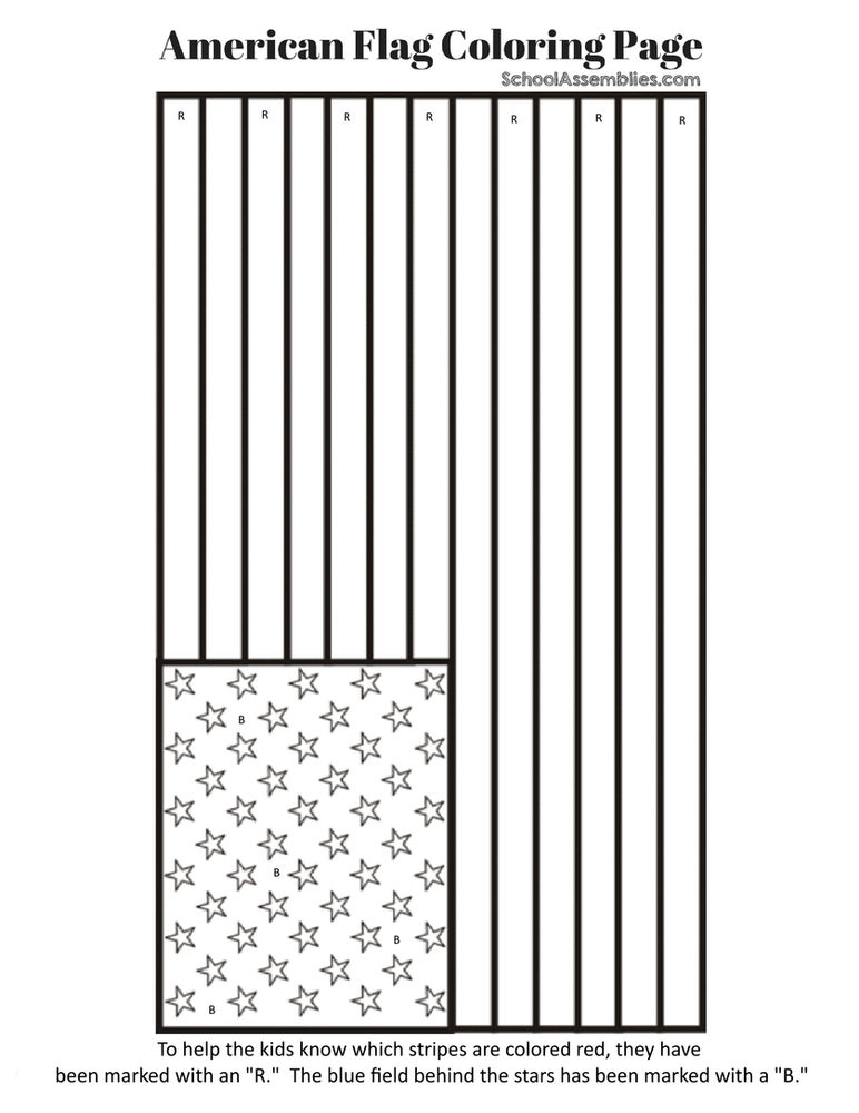 Coloring page of american flag a free printable for kids