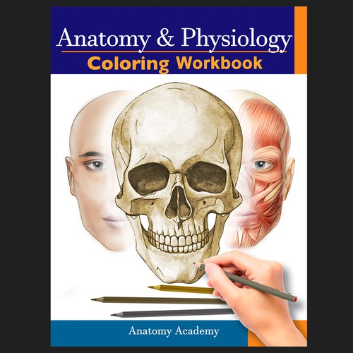 Human anatomy coloring book extravagant book cover design book cover contest