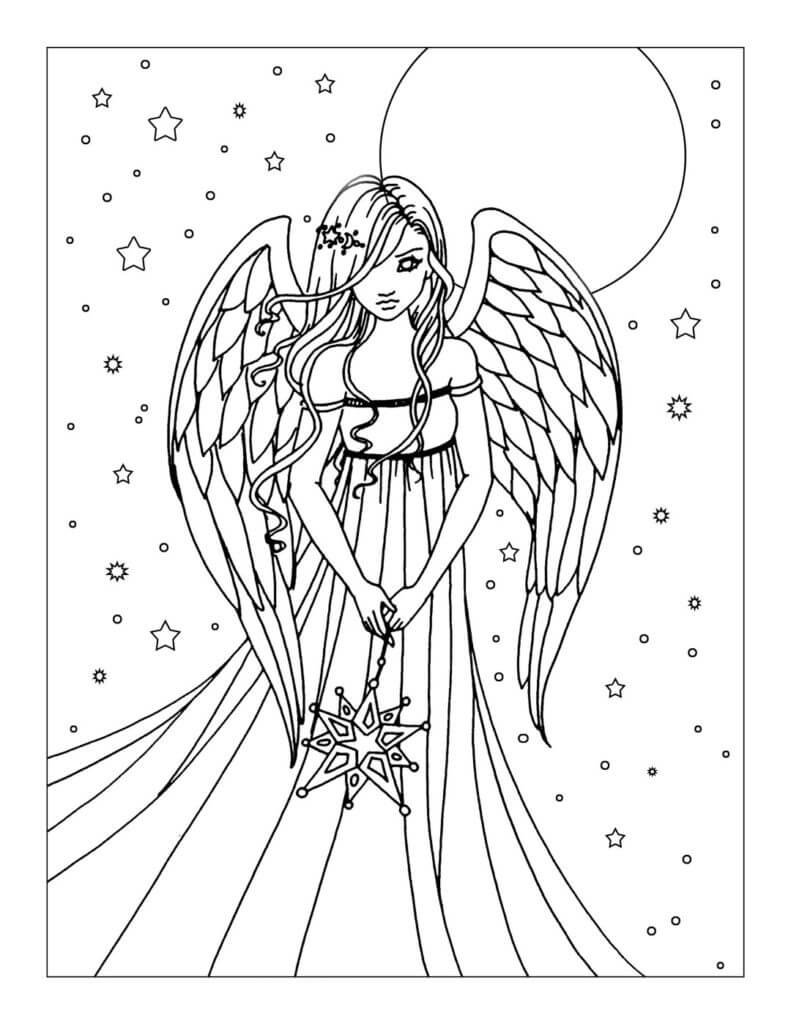 Angel coloring pages printable for free download