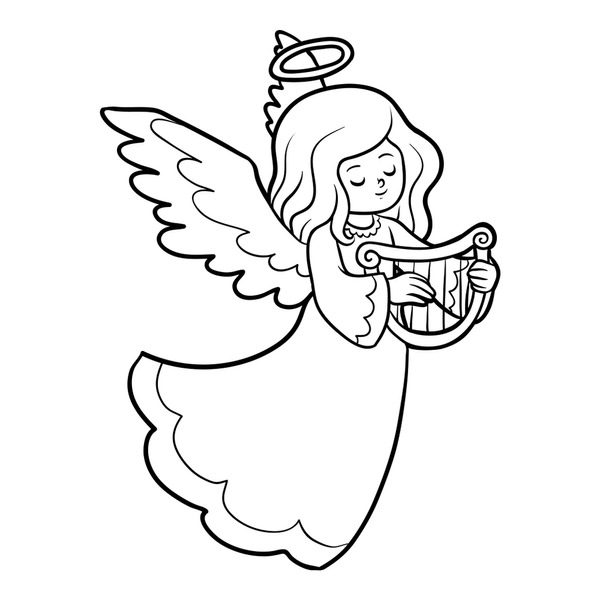 Thousand christmas angel coloring page royalty