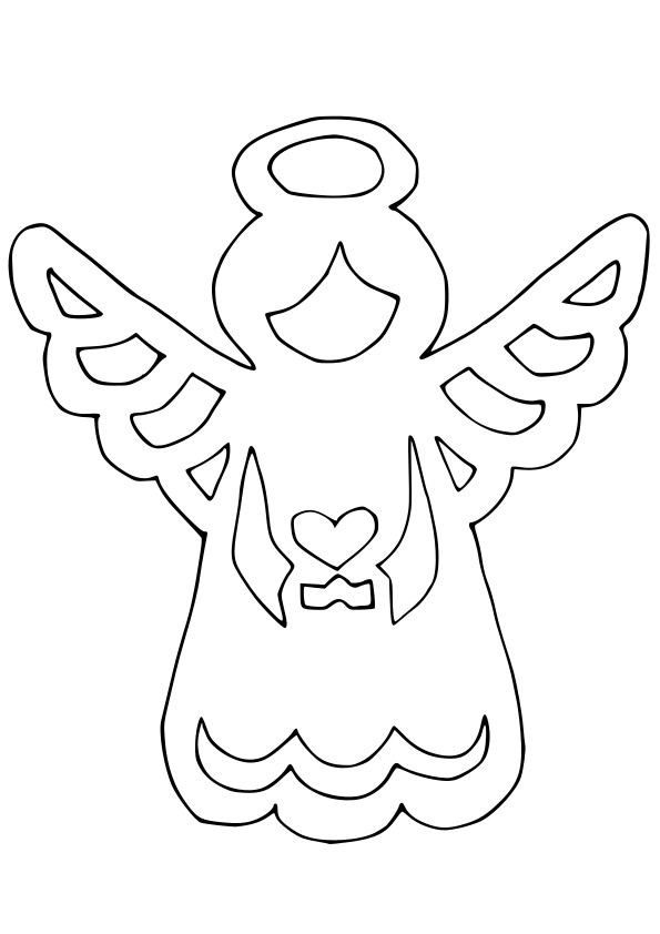 Angel drawing for coloring page free printable nurieworld