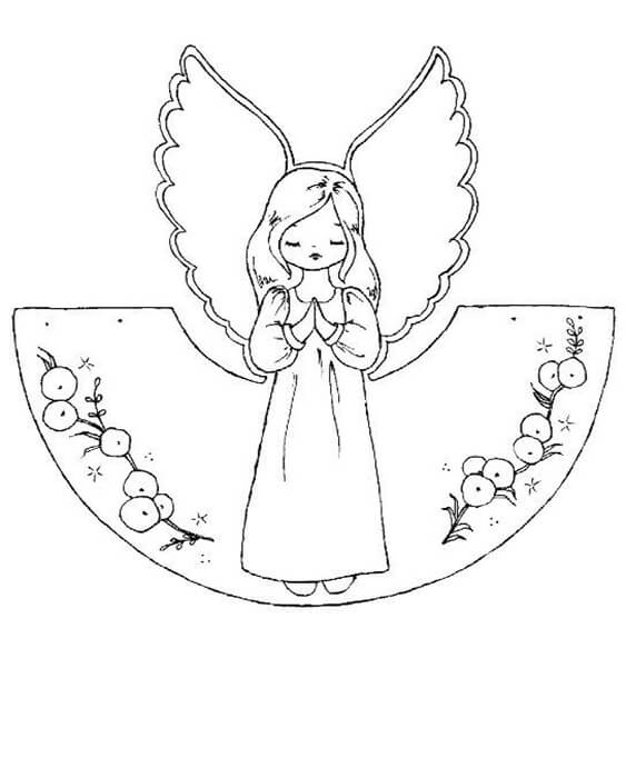 Free easy to print angel coloring pages