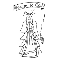 Top free printable cheerful angel coloring pages online