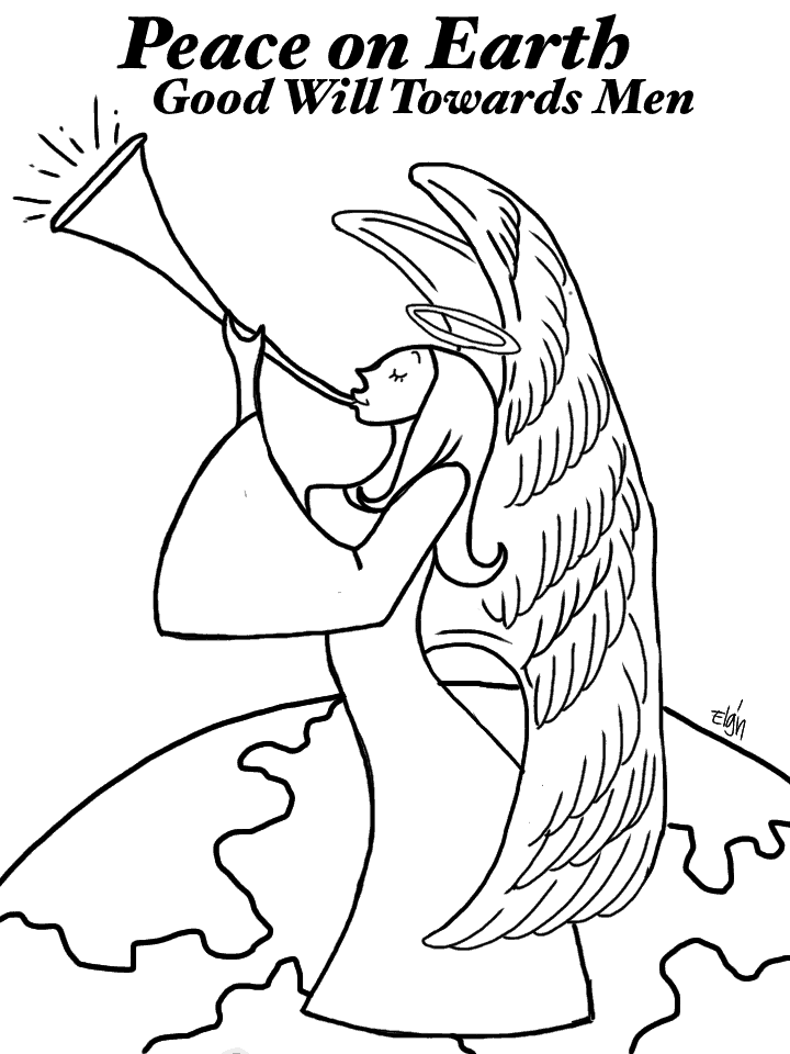 Christmas angel coloring page