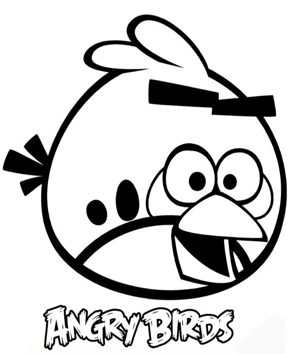 Free easy to print angry birds coloring pages