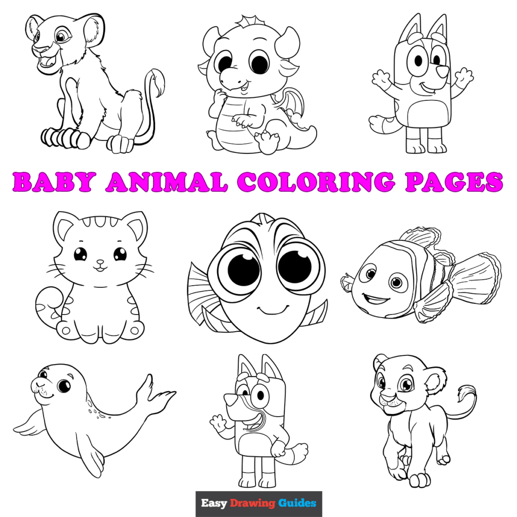 Free printable baby animal coloring pages for kids