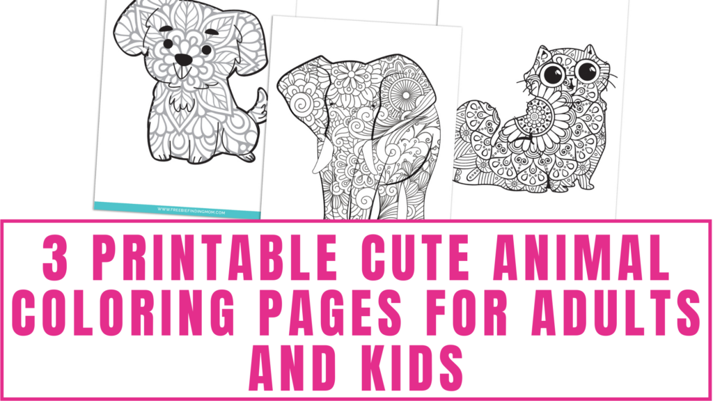 Printable cute animal coloring pages for adults and kids