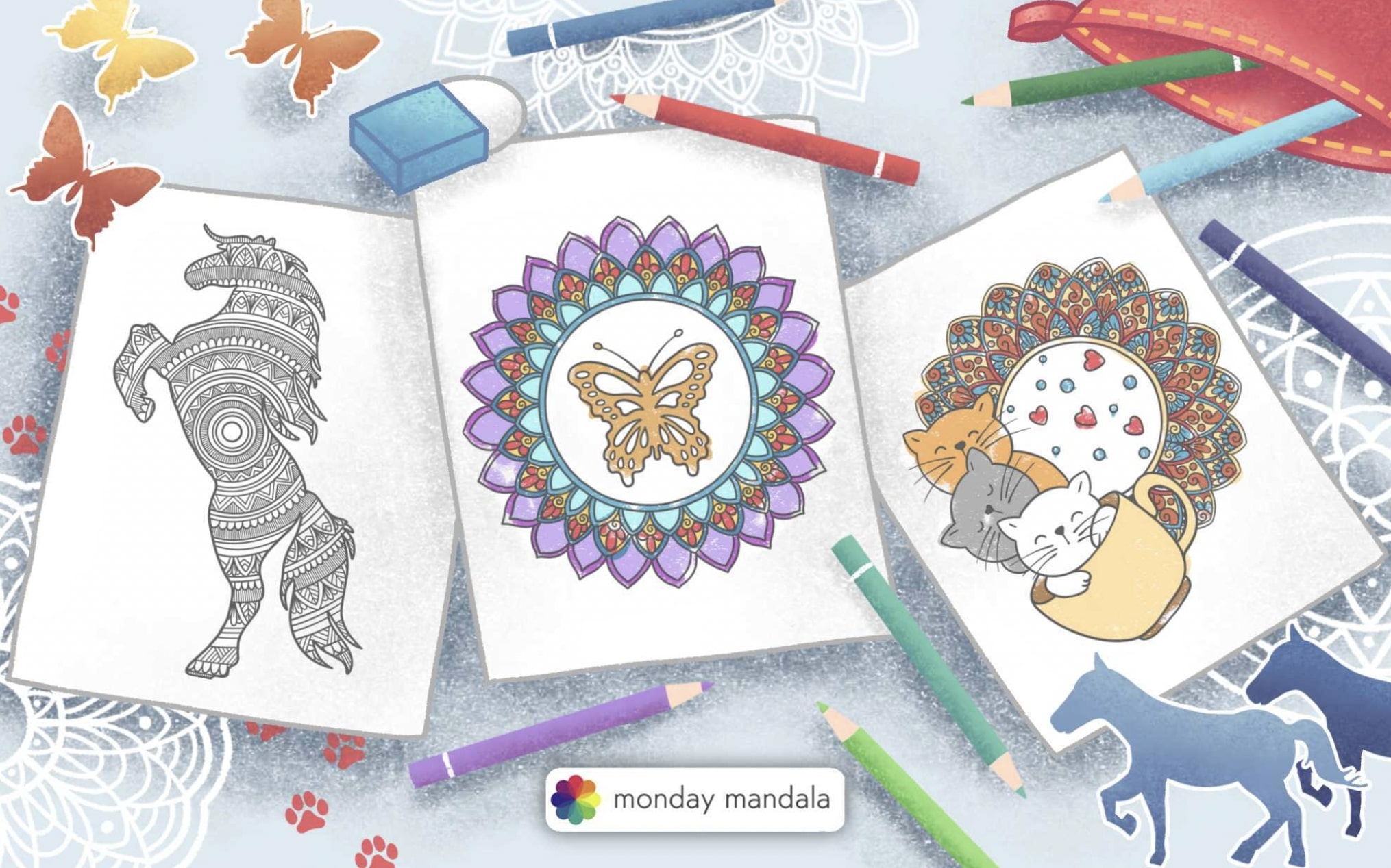 Animal mandala coloring pages free pdf printables