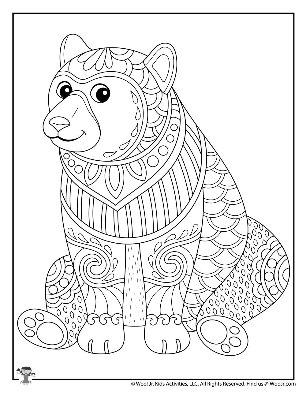 Animal coloring pages for adults teens woo jr kids activities childrens publishing