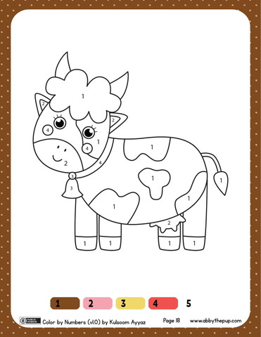 Animals color by number coloring pages free coloring pages