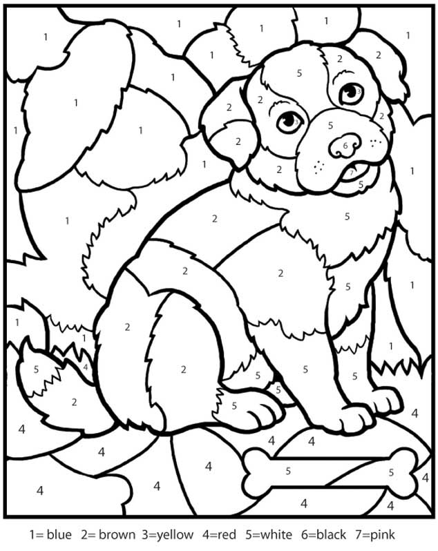 Free printable color by number coloring pages