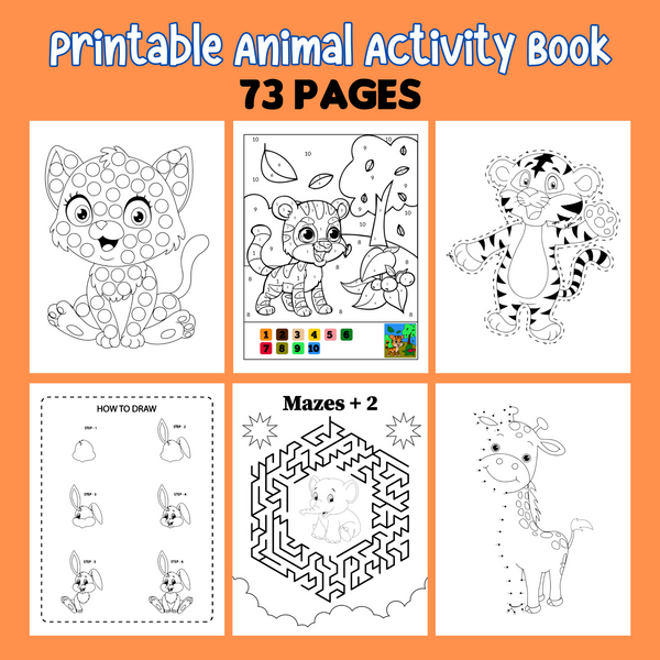 Printable animal activity and coloring book â cassie smallwood