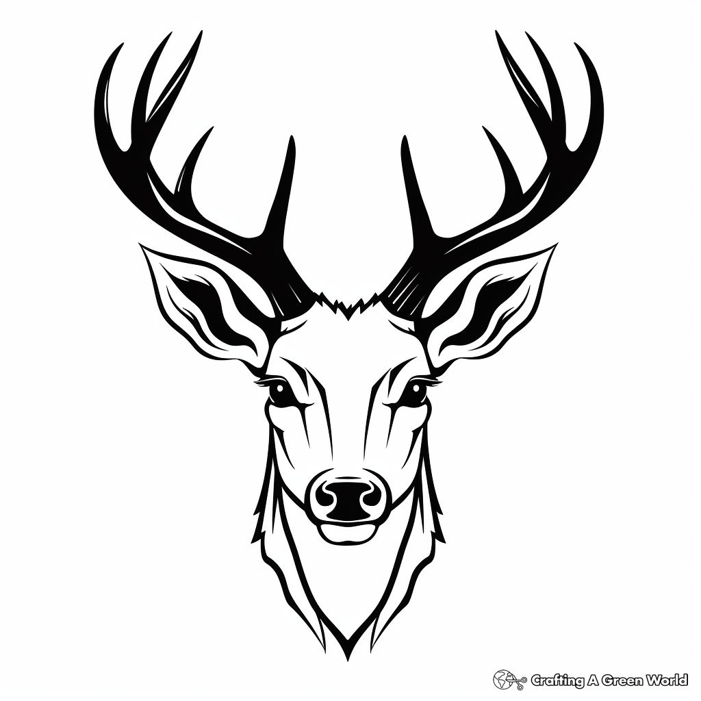 Deer head coloring pages