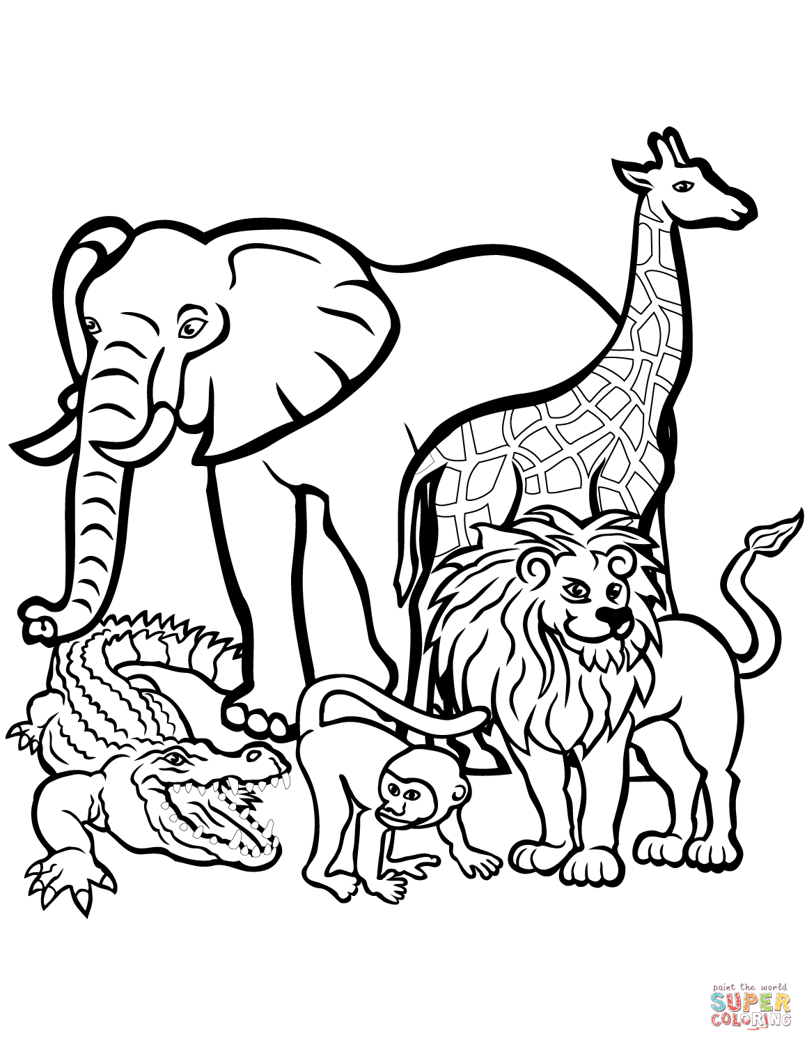 African animals coloring page free printable coloring pages