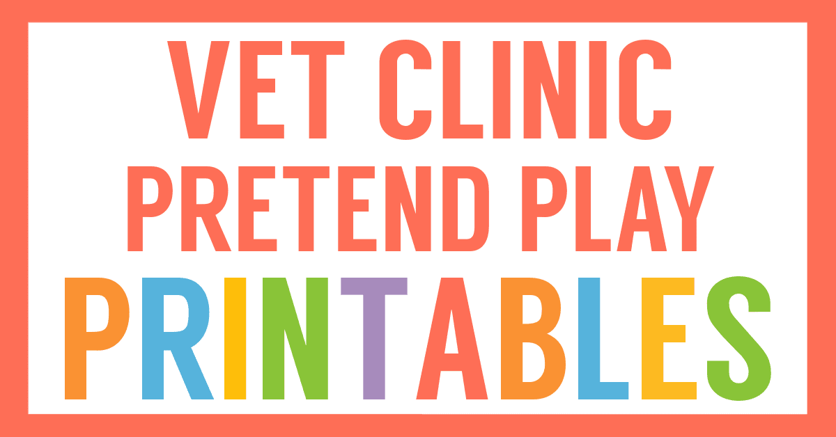 Vet clinic pretend play printables