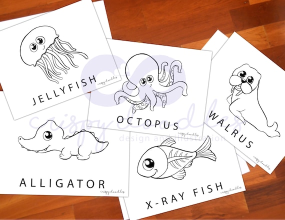 Ocean animal kids coloring pages preschool homeschool