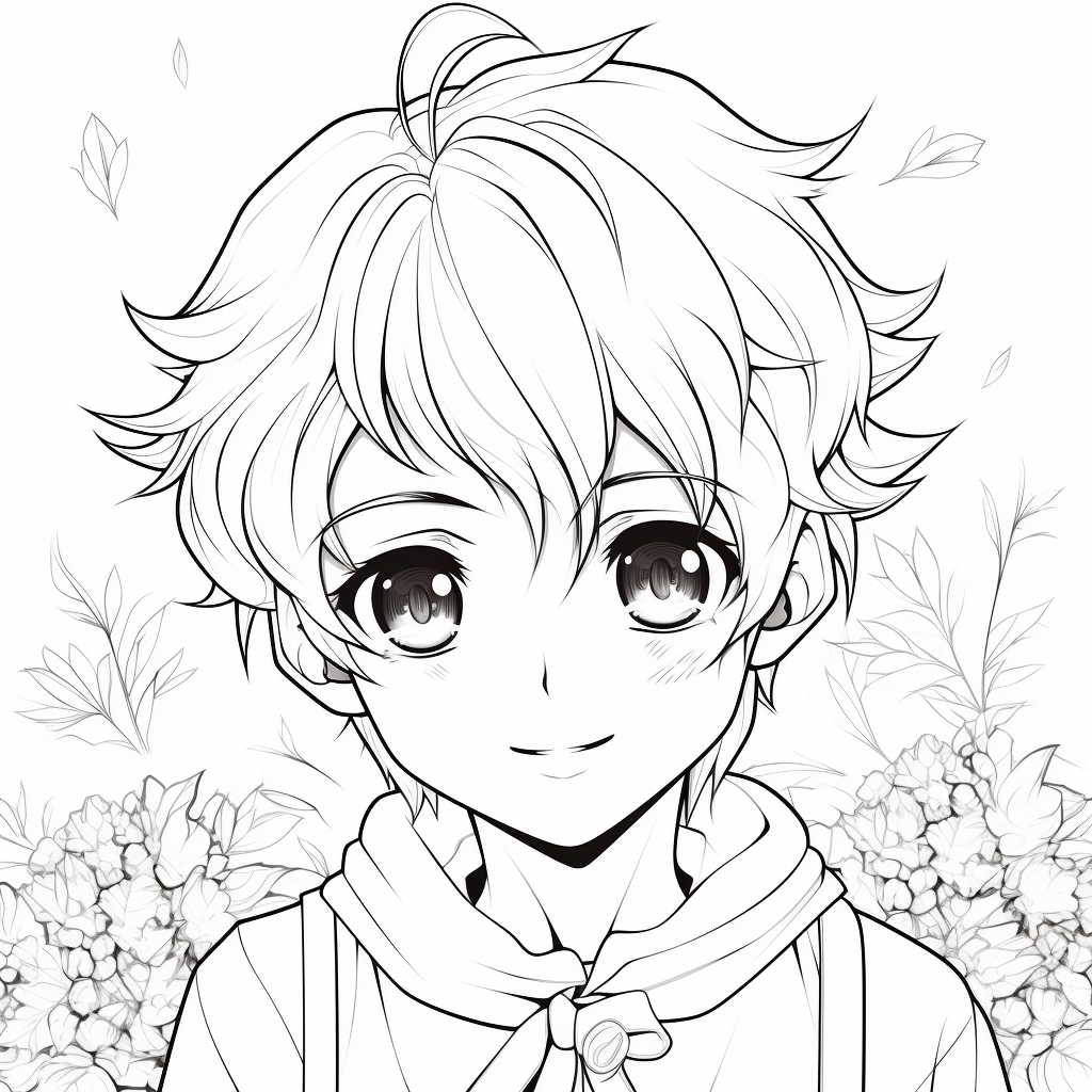 Boy anime coloring pages