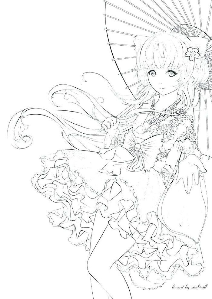 Anime coloring pages pdf