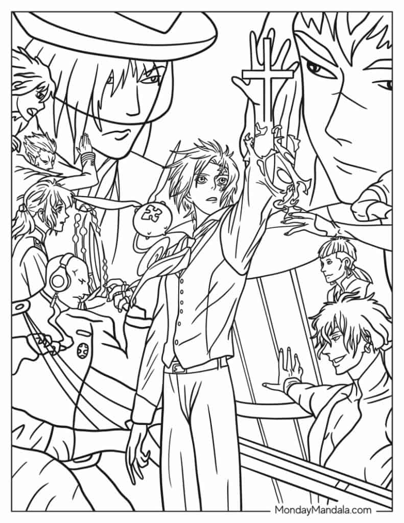 Anime coloring pages free pdf printables