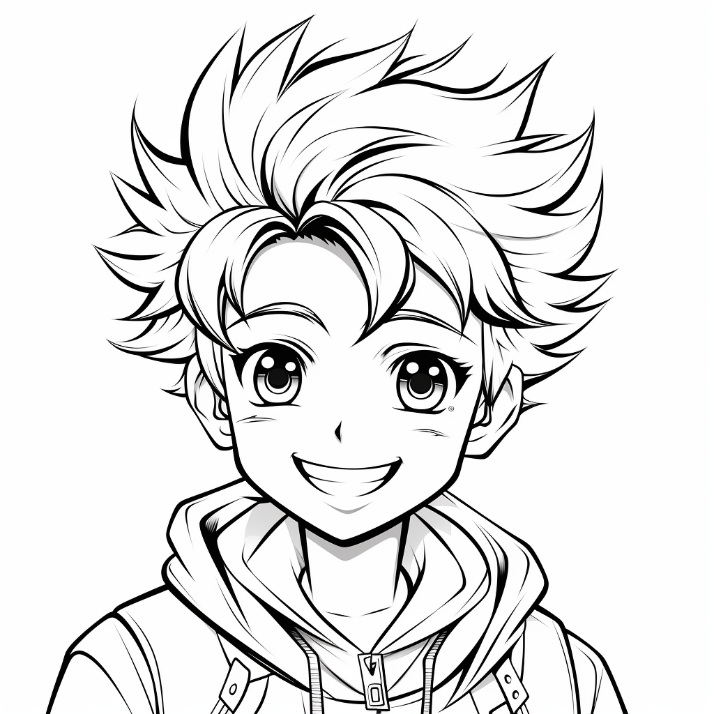 Boy anime coloring pages