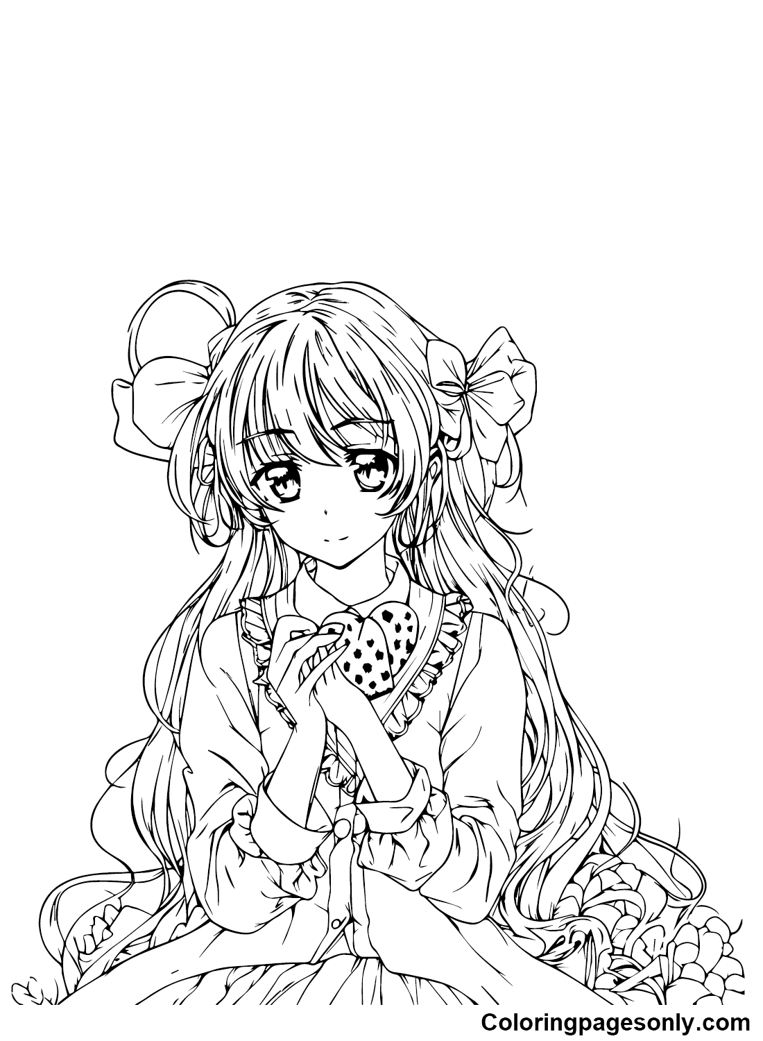 Anime girl coloring pages printable for free download