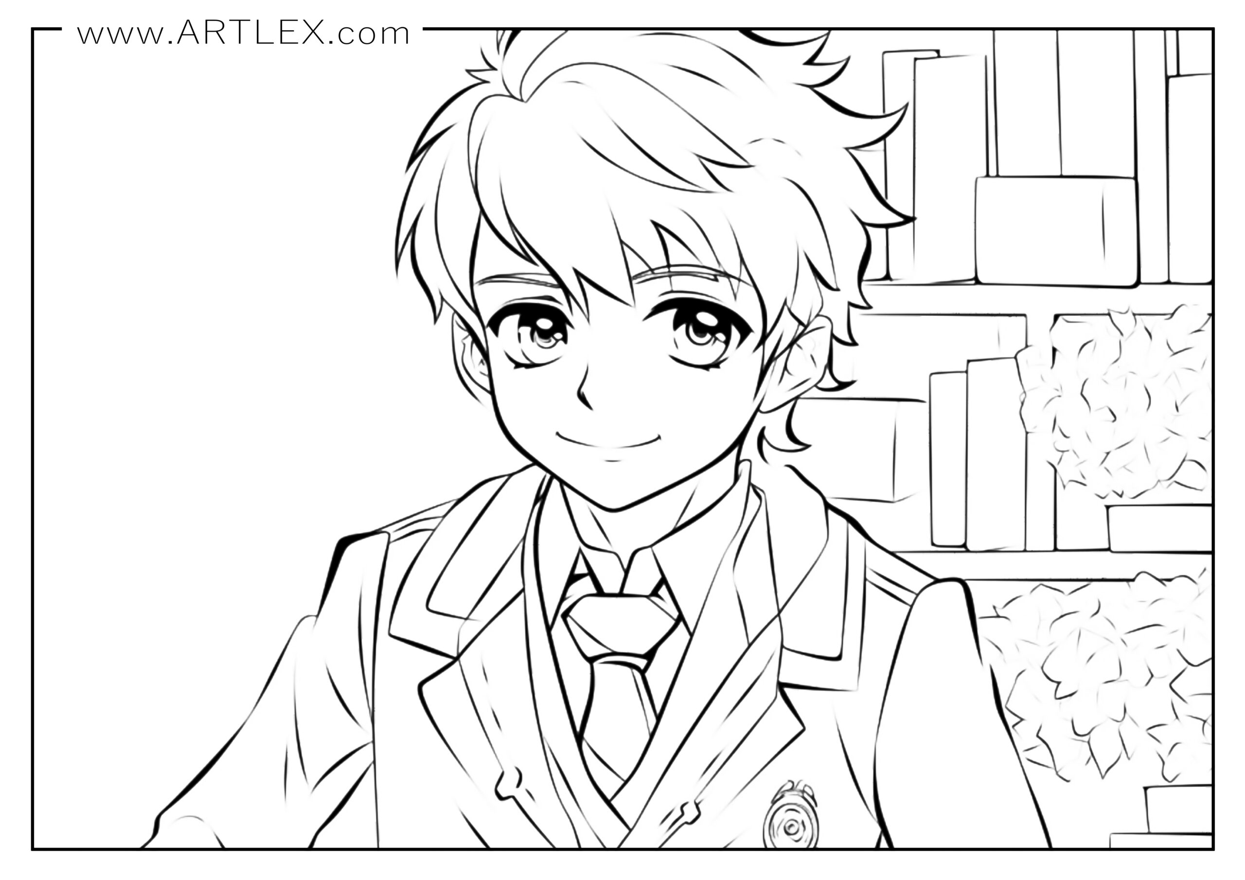 Anime coloring pages free printable â