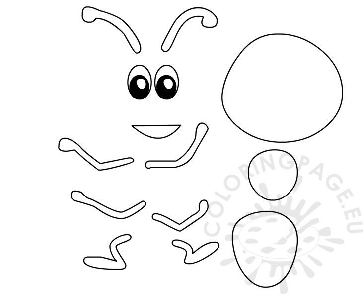 Printable insect ant template coloring page