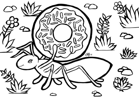 Ant coloring page free printable coloring pages