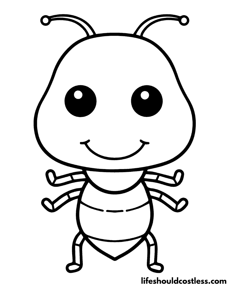 Ant coloring pages free printable pdf templates