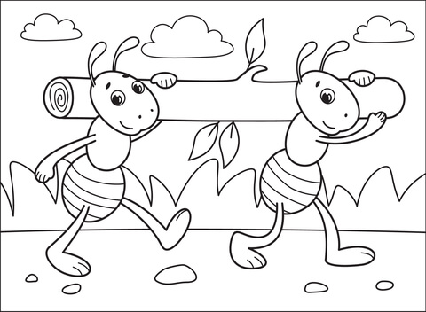 Ants coloring page free printable coloring pages