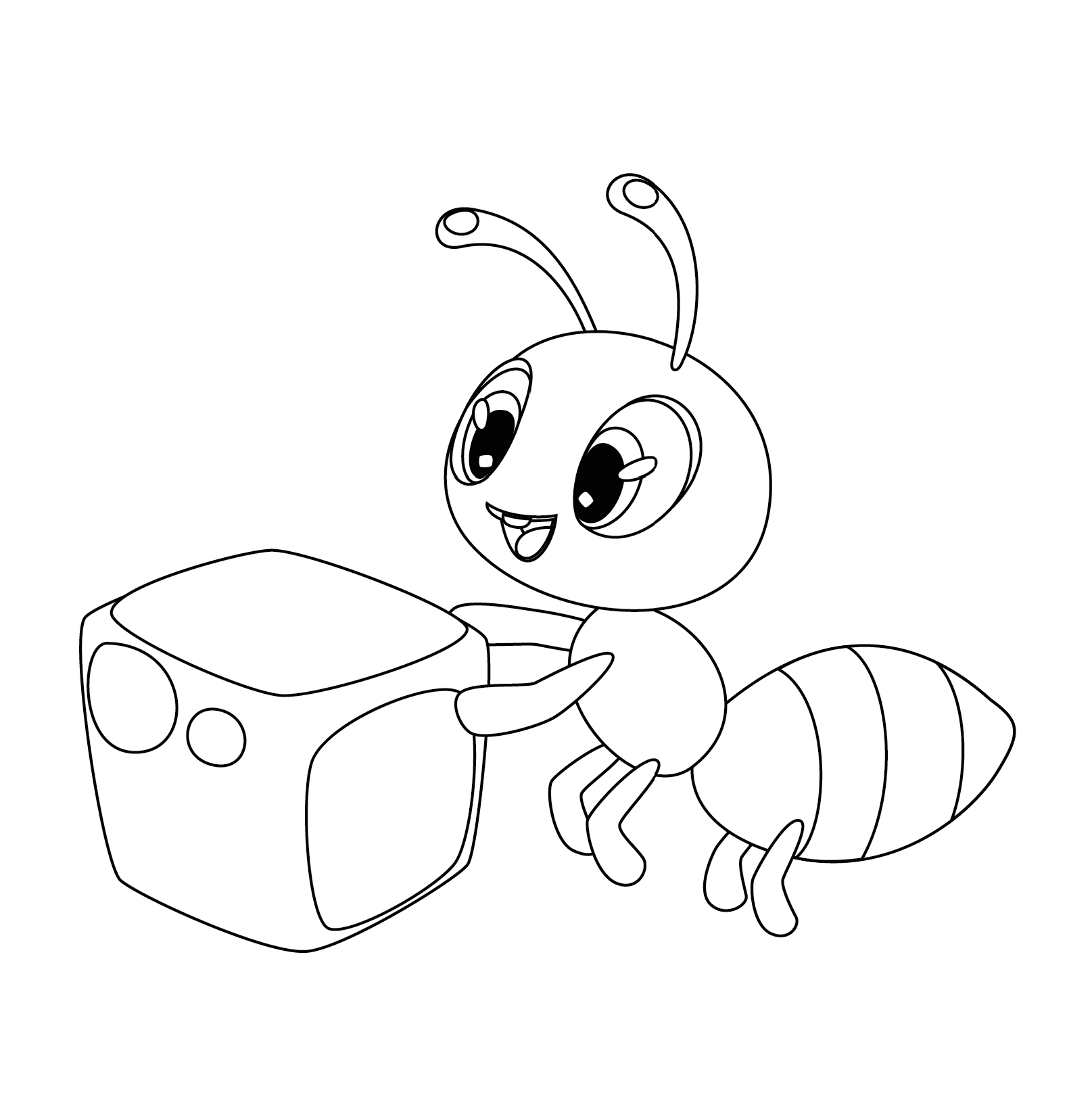 Free cute ant coloring pages for kids