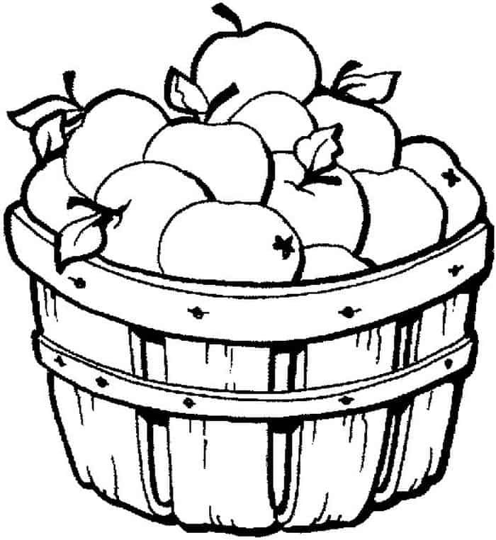 Apple basket coloring pages fruit coloring pages apple coloring pages pumpkin coloring pages