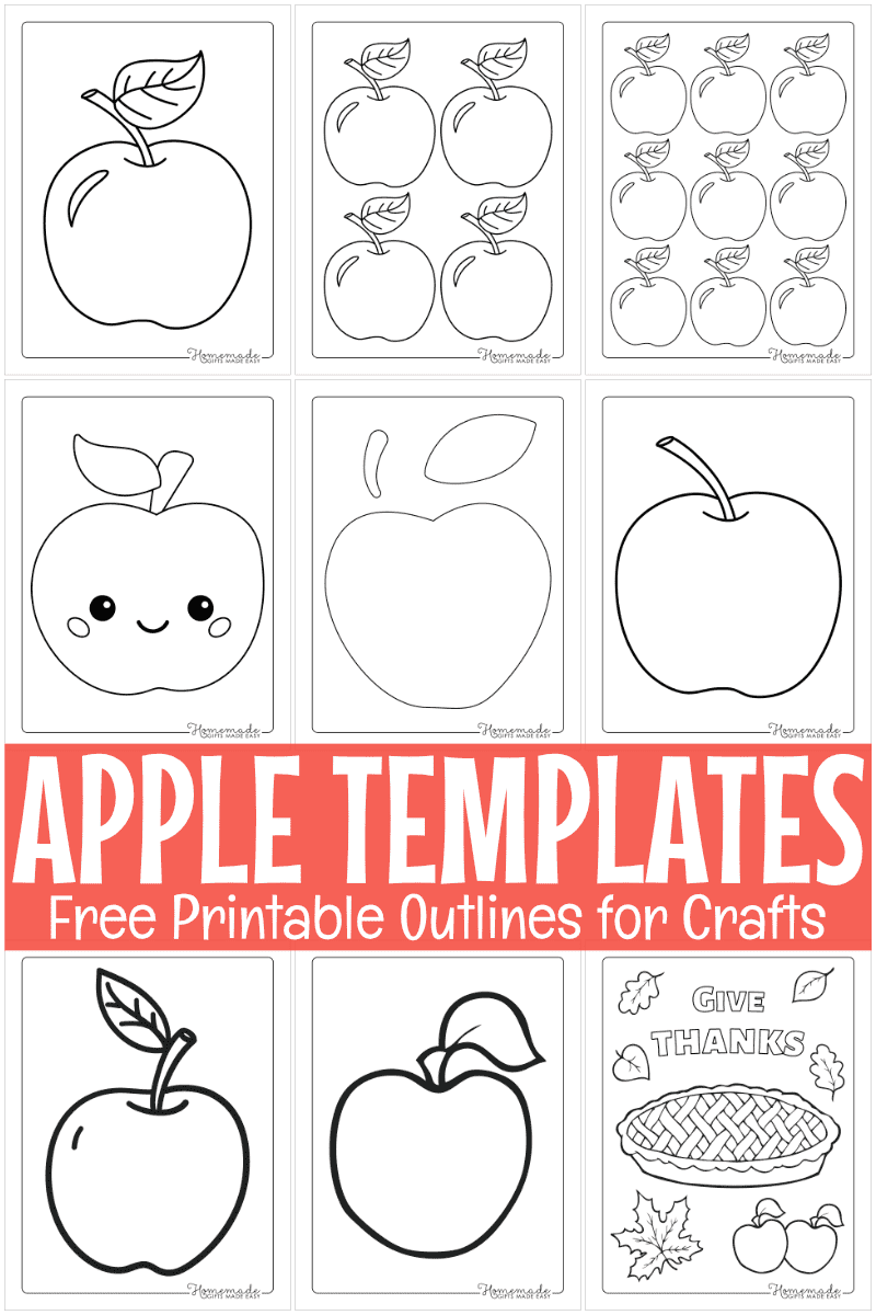 Free printable apple templates for fall crafts