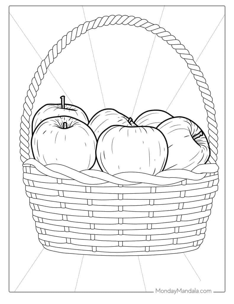 Apple coloring pages free pdf printables