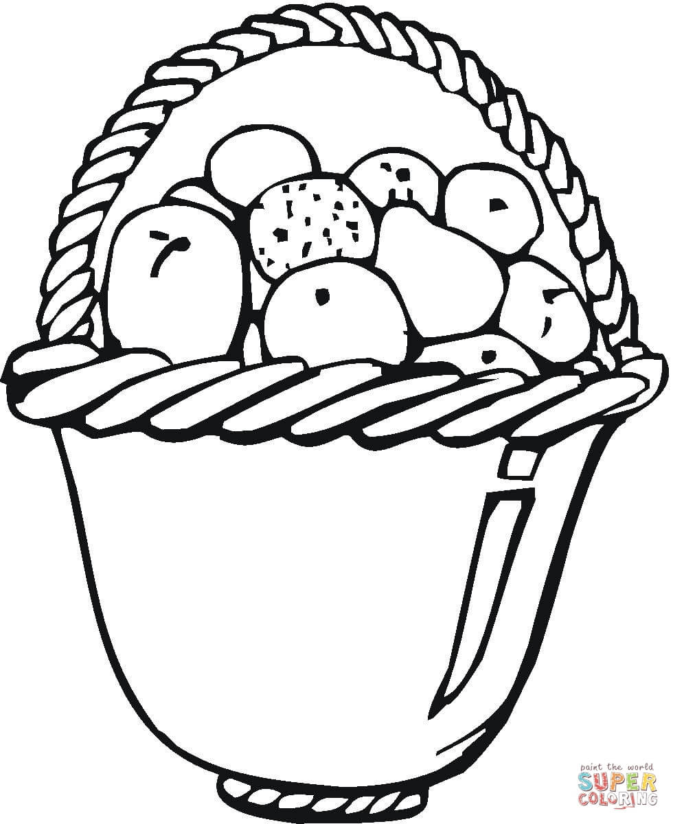 Apples in a basket coloring page free printable coloring pages