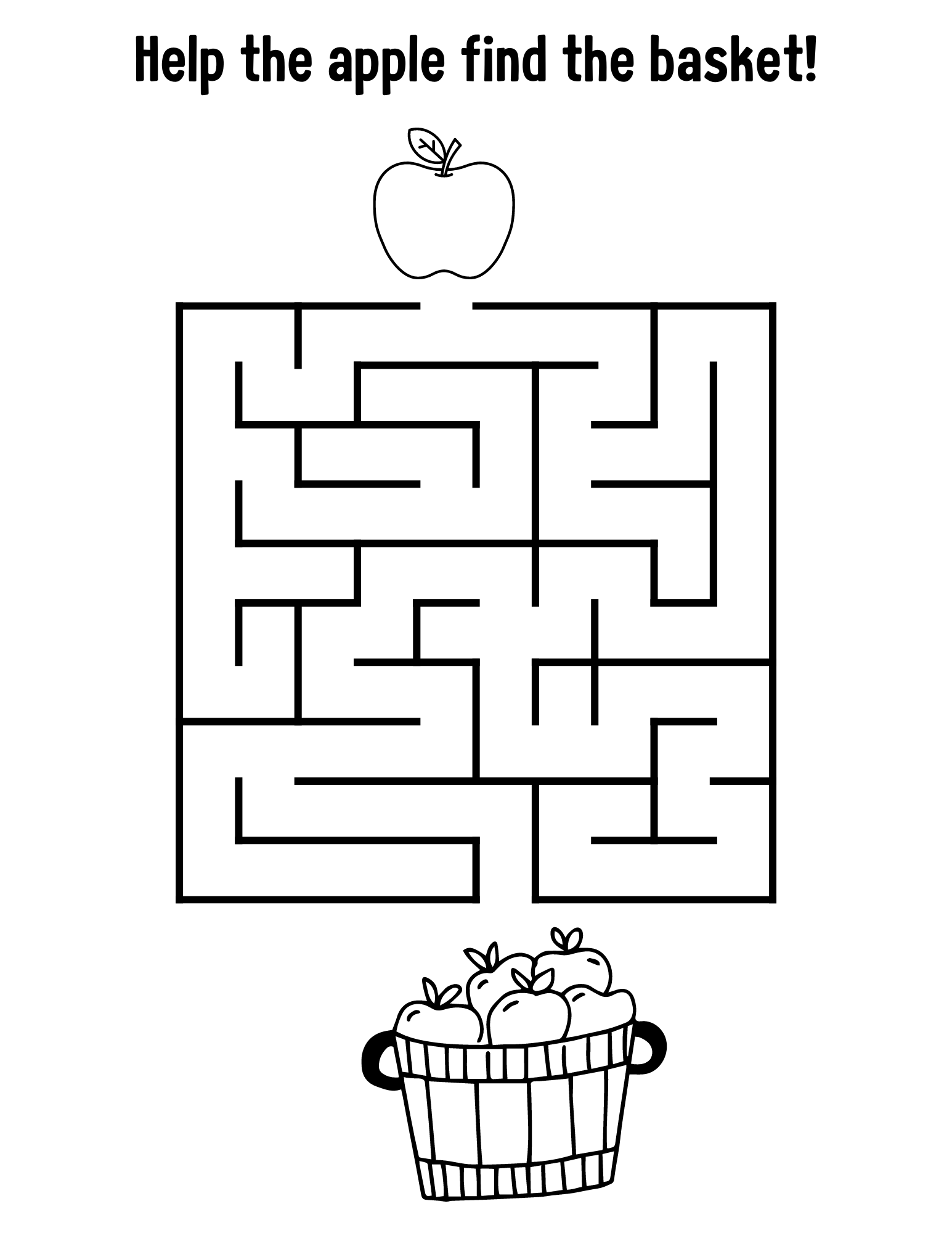 Free apple coloring pages and activities for kids