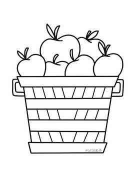 Basket of apples coloring sheet by kylie siegwald