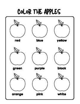 Apples coloring page tpt