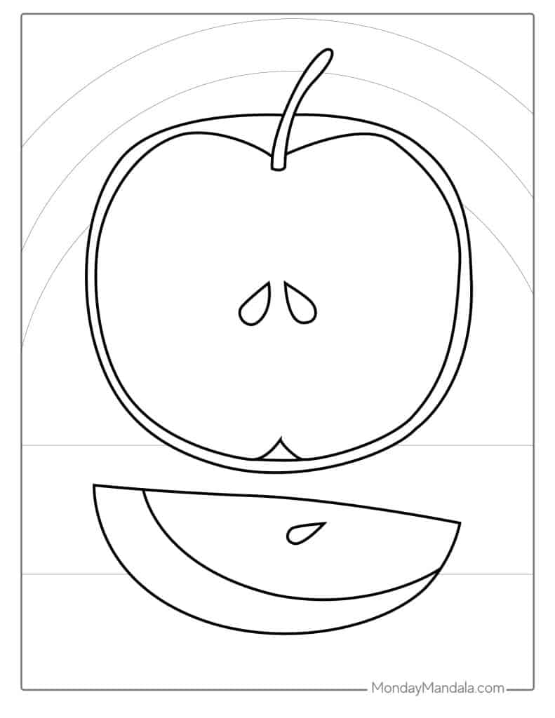 Apple coloring pages free pdf printables