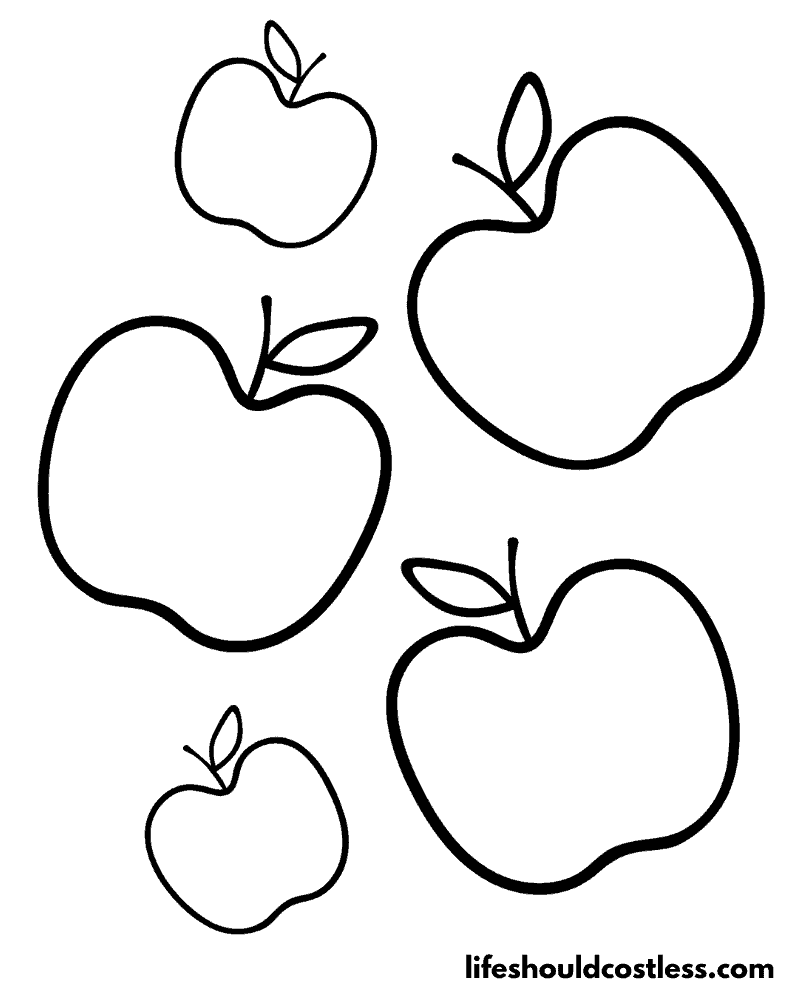 Apple coloring pages free printable pdf templates