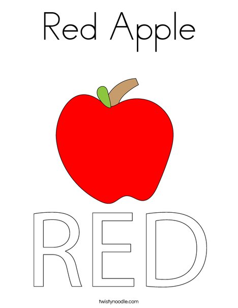 Red apple coloring page