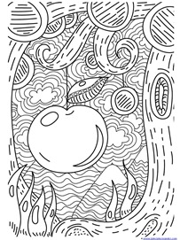 Apple coloring pages for adults or kids